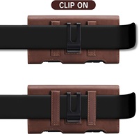 Étui élégant en cuir pour smartphone avec chargement sans fil, étanche, support ceinture, couleurs personnalisables, lot de quatre