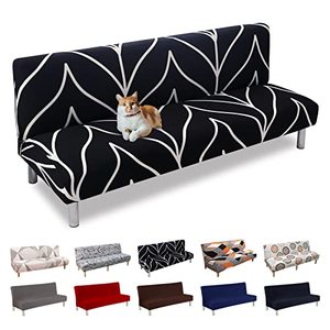 <span class=keywords><strong>Housse</strong></span> de canapé-lit 3 places réglable, universelle, lavable, en polyester élastique avec ligne noire - Product Image 1