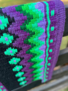 Western Show Horse Saddle Blanket Diseño de Nueva Zelanda Manta de sillín de lana hecha a mano Top Wool Saddle Pad Size - Product Image 2