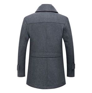 Abrigo Largo de Invierno para Hombre, Estilo Elegante, Transpirable, de Alta Calidad, con Botones Cruzados y Aspecto de Lana Negra, Talla Grande - Product Image 1