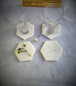 Posavasos de piedra de lujo Posavasos de mármol para bebidas Diseño personalizado Redondo blanco negro verde piedra mármol Precio más bajo - Product Image 1