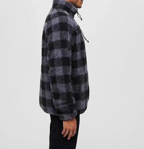 Abrigo de invierno de hombre alto sólido Polar Sherpa polar cuello alto cremallera suelta manga larga personalizable chaqueta de gran tamaño utilitario - Product Image 5