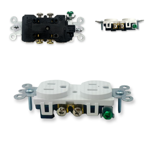 Prise murale électrique 15A 125V, double prise robuste, 2 prises AC, matériau PC ignifuge pour la maison et le bureau - Product Image 2