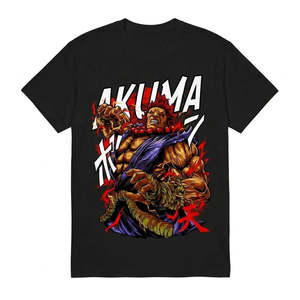 เสื้อยืดคอตตอน 100% ลาย Akuma Street Fighter พิมพ์ลายแบบ T-Jersey ป้ายกำกับแบบกำหนดเอง ด้วยวิธีการพิมพ์ซิลค์สกรีนและสกรีนพิมพ์ - Product Image 1