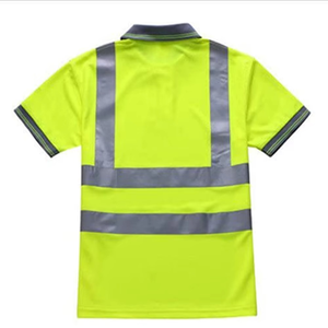 Camiseta reflectante de manga corta de alta visibilidad, bajo MOQ en stock, logotipo personalizado de seguridad para Polo para hombres, transpirable, estampado, patrón sólido - Product Image 4
