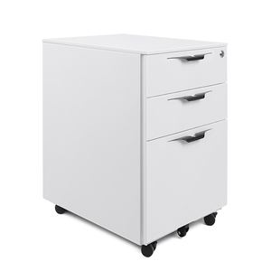Classeur en acier durable avec roulettes 3 tiroirs Unité <span class=keywords><strong>de</strong></span> rangement en métal blanc Organisateur multi-usage pour <span class=keywords><strong>bureau</strong></span> Maison Garage - Product Image 2