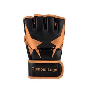 Gants de MMA en cuir personnalisés de haute qualité, gants de boxe demi-doigts, gants de combat professionnels en PU pour l'entraînement au sparring, OEM - Product Image 2