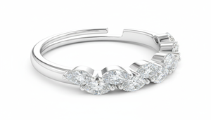 Anillo de Compromiso con Diamante Corte Marquesa para Mujer, Diamantes Naturales y Cultivados en Laboratorio - Product Image 2