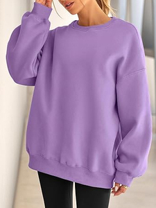 Sweat-shirt pour femme, long, chaud, respirant, surdimensionné, avec une texture en polaire douce, écologique, durable, mélange de coton de qualité - Product Image 2