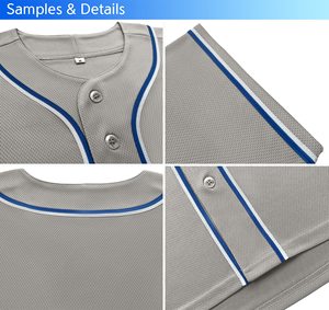 Personnalisé 100% polyester maille séchage rapide à manches courtes sport uniforme nom de l'équipe numéro bouton vers le bas hommes américain Baseball Jersey - Product Image 3