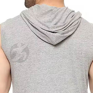Sudaderas con capucha de hombros acanalados sin mangas teñidas lisas de invierno multicolor con embalaje personalizado sin mangas de secado rápido para hombres - Product Image 5