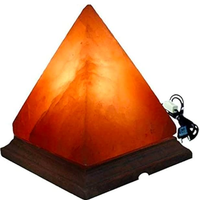 Lámpara Decorativa de Sal del Himalaya con Base de Madera, USB, LED, Hecha a Mano, Ecológica, Relajante, Purificadora de Aire Natural, Cristal de Sal