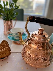 หม้อชงชาทองแดงทำด้วยมือสำหรับใช้ในร้านอาหารบ้านทำจาก100% อินเดีย - Product Image 3