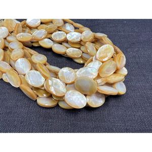 Chaîne de perles de coquillage ovales facettées - Perles en vrac - Product Image 5