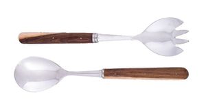 Cucharas de acero espejadas de Doble Material con mangos decorativos de madera y resina, perfectas para Decoración de cocina y uso diario - Product Image 2