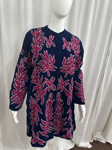 Chaqueta DE BODA bohemia de manga larga ecológica de lona con botones Suzani bordados Unisex, relleno de algodón, temporadas de otoño e invierno - Product Image 2