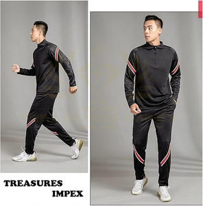 Survêtements 2 pièces pour hommes-Sweat à glissière quart de piste-Combinaison de course athlétique-Sweat-shirt et pantalon de survêtement d'automne - Product Image 4