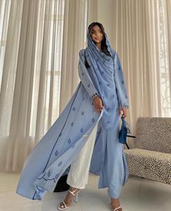 Wholesale Luxury Satin Abaya for Women High Quality Traditional <b>Islamic</b> <b>Clothing</b> Ruffle Sleeves Inspired Dubai for Muslims - Product Image 2