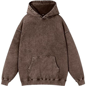 Sweatshirts à capuche épais pour hommes, imprimés sur mesure, lavés à l'acide, hiver Basics Coton mélangé Techniques brodées - Product Image 6
