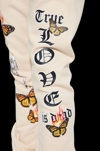 Pantalons de survêtement décontractés pour hommes de haute qualité, personnalisés, à pattes évasées, avec empiècements, taille élastique, pantalons de survêtement pour hommes, design évasé empilé - Product Image 6