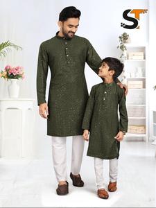 Suministro directo de fábrica Padre Hijos Boda Especial Hombres Desgaste Kurta Pijama para ocasiones especiales de India Export - Product Image 6