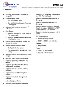 Davicom dm8603iep 10/100 Mbps 3-Port Ethernet chuyển đổi điều khiển với MII/rmii giao diện - Product Image 3