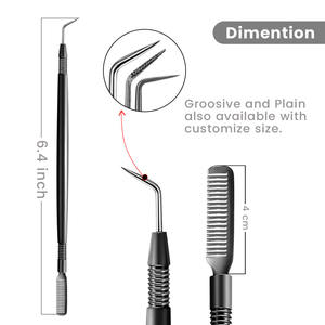 Outil de lifting des cils en plasma noir 2026, en acier inoxydable, outils pour extensions de cils, logo personnalisé avec rainures, point Bahasa Pro - Product Image 3