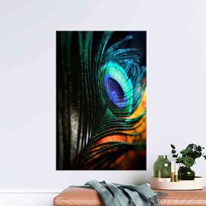 Obra de arte impresa en lienzo: decoración moderna de pared con plumas de pavo real, lienzo envuelto - Product Image 1