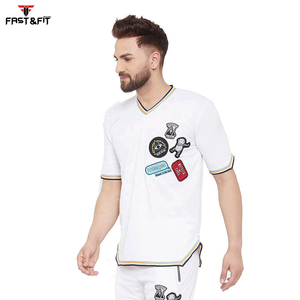 Nouveau style fabriqué en usine t-shirt à manches courtes et short couleur contrastée séchage rapide nouveau style t-shirt et short ensemble - Product Image 5