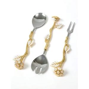 Stainless Steel Flatware Perfect For Kitchenware Tabletop Cafe Home <b>Gold</b> Color Plated Finished <b>Cutlery</b> Handle <b>Set</b> Of 4 Products - Product Image 4