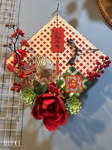 Bamboo Webbing Attractive Price New Year Decorative Product <b>Grid</b> Woven Bamboo <b>Wall</b> Hanging - Product Image 5