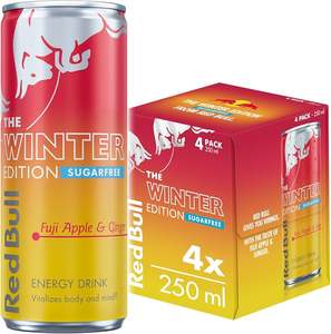 Boisson énergisante Red Bull sans sucre, édition hivernale à la pomme Fuji et au gingembre, saveur fraîche, sans sucre, approvisionnement en vrac pour les détaillants, 250 ml - Product Image 4