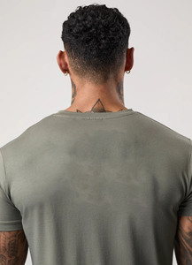 T-shirt élastique 95% coton 5% élasthanne de haute qualité pour hommes Style Hip Hop coupe ajustée col rond 200 grammes T-Shirt de gymnastique pour hommes - Product Image 3