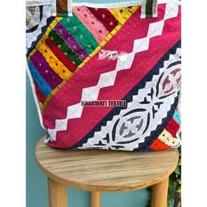 Femmes shopping coupe travail imprimé sac cadeau pour femmes Multi couleur indien main Madre femmes fourre-tout coton sac Multi couleur Patchwork - Product Image 2