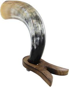 Cuerno para Beber de Estilo Vikingo Escandinavo Medieval, Inspirado en la Náutica, con Base de Madera de Cuerno de Búfalo Pulido, Impermeable, Venta al por Mayor - Product Image 3