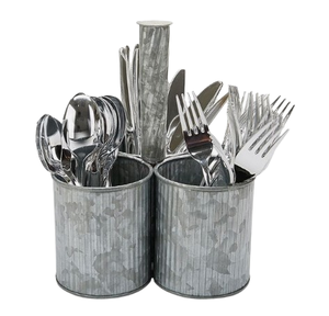 Wholesale Condiment Caddy Galvanized Carrying and Collecting Handmade <b>Storage</b> and Serving Tea Caddy - Product Image 6