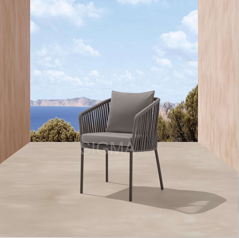 Aluminum Rope Mixed Material Outdoor Furniture Set Garden Sofa Set Teak Wood Lounge Chair Luxury Dining Table Sofa Modular