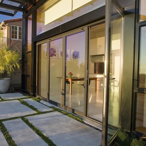 Thiết Kế Hiện Đại Hẹp Bezel Tempered Glass Cửa Trượt Hệ Thống Không Ồn Ào Nhôm Hợp Kim Cho Nhà Bếp Nội Thất-Ngoại Thất - Product Image 4