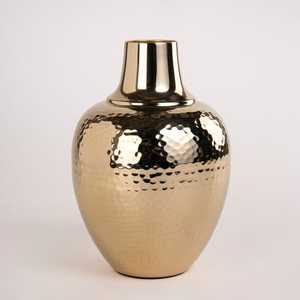 Vase à fleurs moderne en aluminium fait à la main en métal et fer durables pour la décoration intérieure, le mariage et Noël - Product Image 1