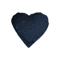 Lot de 4 sous-verres ronds en ardoise noire antidérapants, écologiques et classiques pour la cuisine (vente en gros)