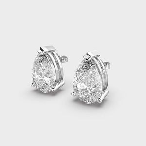 Pendientes de Diamante Cultivado en Laboratorio con Corte Pera, Dos Tonos, Engaste de Barra en Oro Blanco/Rosa/Amarillo de 18K - Product Image 6