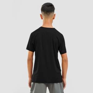 T-shirt pour homme en polyester 100% avec motif lettres, tissu tricoté compressé, personnalisable, noir - 180g 240g, Youth Advantage - Product Image 2