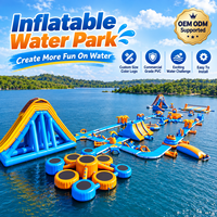 Parc aquatique gonflable commercial, parcours d'obstacles, parc d'aventure aquatique, aire de jeux aquatiques flottante pour les stations balnéaires, les lacs et les plages