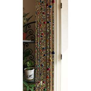 Guirlande de porte bohème faite à la main avec perles et clochettes, décoration artistique de luxe pour salon, motif abstrait, style traditionnel - Product Image 2