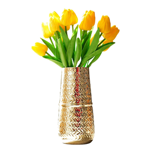 Meilleure vente bureau bureau décoratif Vase à fleurs Vase à fleurs ornemental Qualité exclusive gravé Vase à fleurs en métal et Pots - Product Image 1