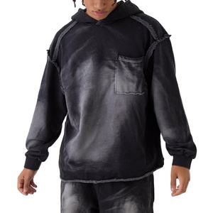 Trajes de sudor lavados con ácido personalizados de alta calidad para hombre, chándal informal de invierno XL de Color sólido, logotipo del mejor fabricante Fleece2026 - Product Image 1