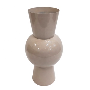 Florero decorativo de hierro, textura de madera de melocotón, maceta de diseño clásico para mesa de boda y decoración del hogar - Product Image 5