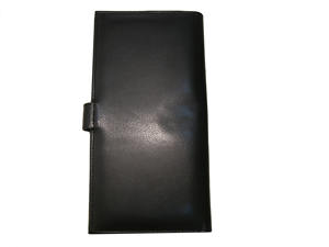 Portefeuille de voyage en cuir véritable de couleur noire avec Logo personnalisé, porte-documents de voyage - Product Image 3