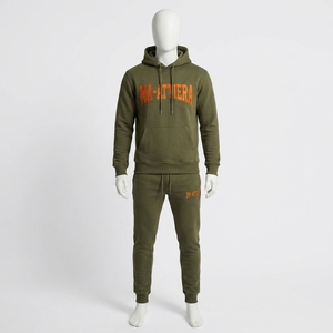 <b>Men</b> Olive Green Hoodie Tracksuit Set <b>Pullover</b> Sweatshirt Jogger Pants Premium Sportswear Gym Training Running Fitness Casual Out - Product Image 3