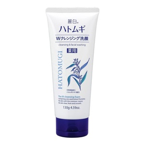 Nettoyant visage et nettoyant facial à l'effet perlé Reihaku Hatomugi, fabriqué au Japon, 130 g, hydratant pour tous les types de peau - Product Image 1